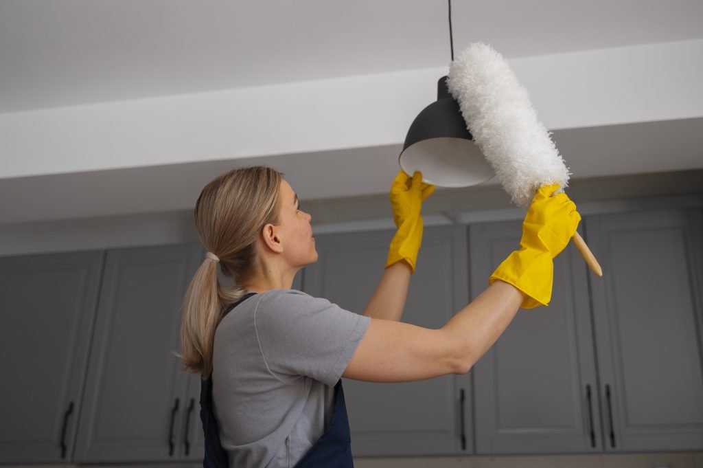 Deep Cleaning 2 medium shot woman cleaning home